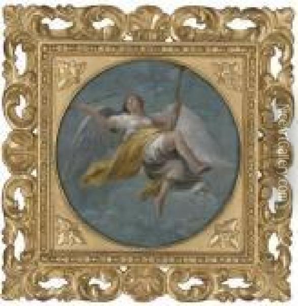 An Angel With Trumpets Oil Painting - Carlo Maratta or Maratti