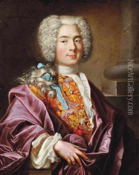 Portrait Of Nicolaus Deucher (1702-1783), Age 19 Oil Painting - Nicolas Bailly