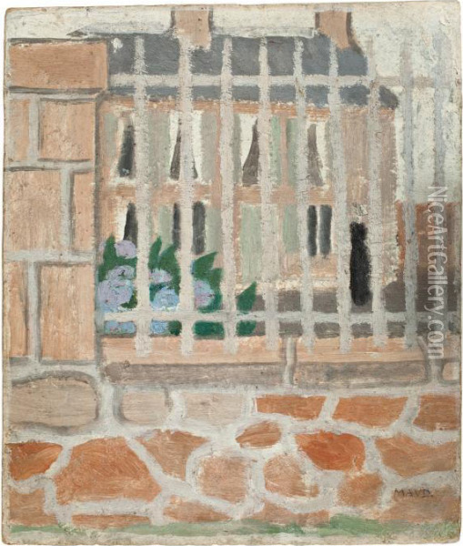 La Maison Derriere La Grille, Dite La Maison Du Poete Oil Painting - Maurice Denis