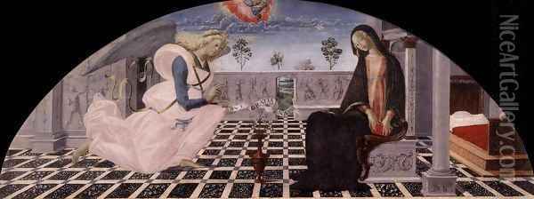 Annunciation Oil Painting - Neroccio (Bartolommeo) De' Landi