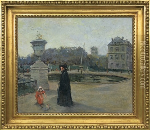 Luxembourg Park In Paris Oil Painting - Aleksander Gierymski