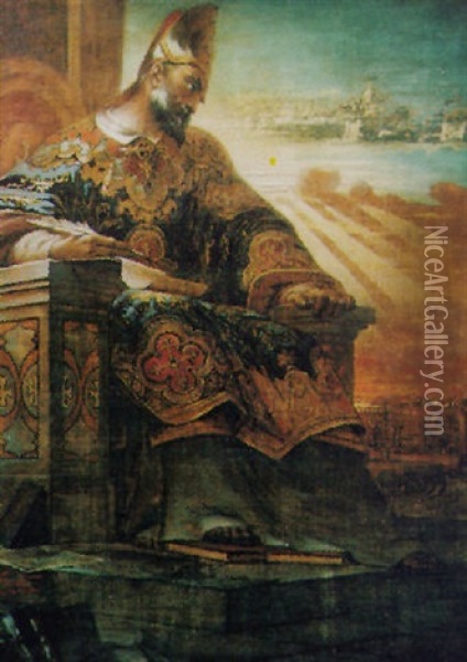 La Vision De Saint-augustin Oil Painting - Jean Baptiste Frenet