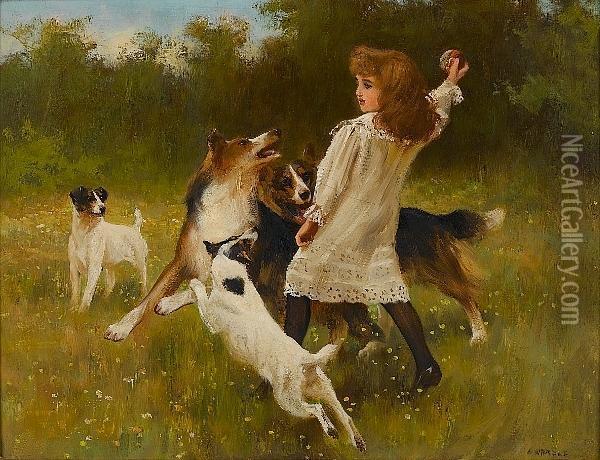 Fetch! Oil Painting - Arthur Wardle