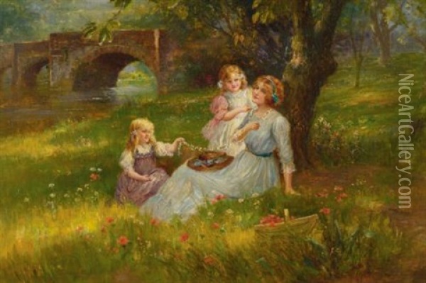 The Daisy Chain Oil Painting - Maude Goodman
