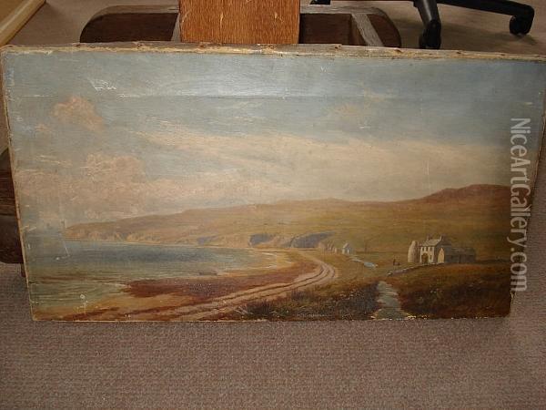 View Of Nether Scapa House And Scapa Beach, Orkney Oil Painting - Robert Gallon