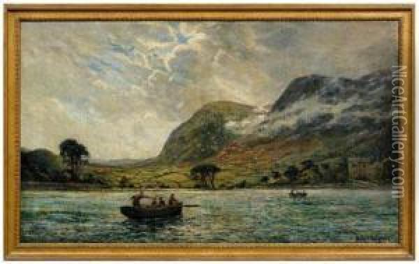 Fishermen On A
Highland Loch Oil Painting - William Scott Hodgson