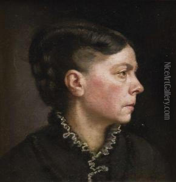 Portrait De Femme Oil Painting - Basile Lemeunier