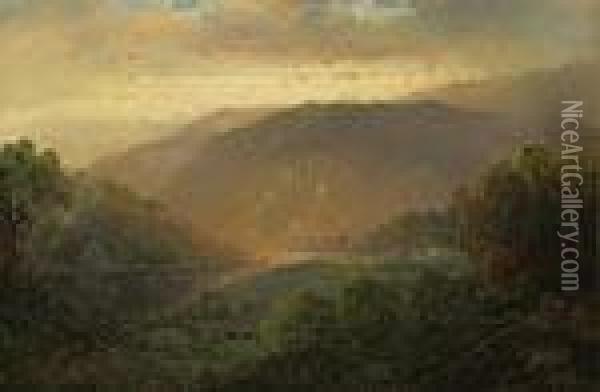 ''the Hudson Valley'' Oil Painting - William Louis Sonntag