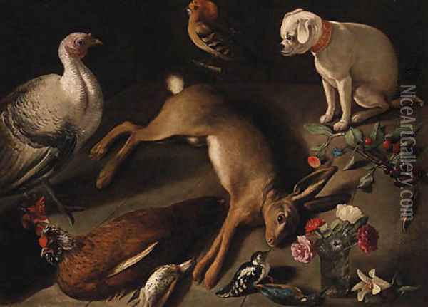 A dead Hare Oil Painting - School Of Frankfurt
