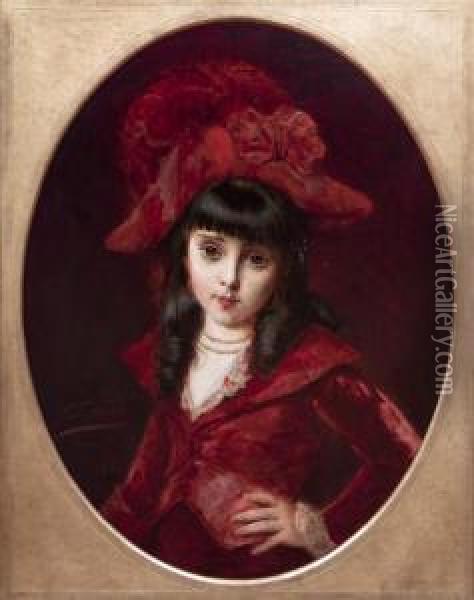 Portrait Of Jeanette Oil Painting - Leon Herbo