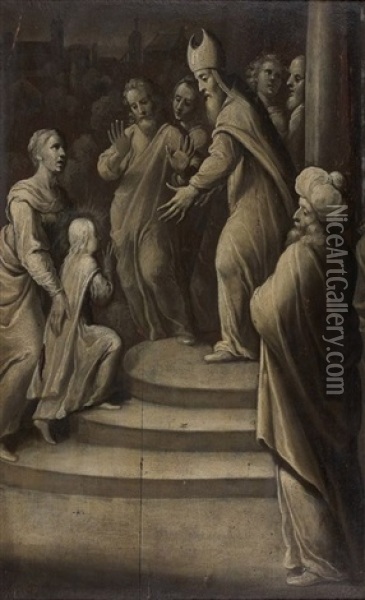 Presentation De La Vierge Au Temple Oil Painting - Jean de Saint-Igny