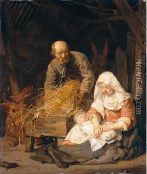 The Holy Family Oil Painting - Jan De Bray