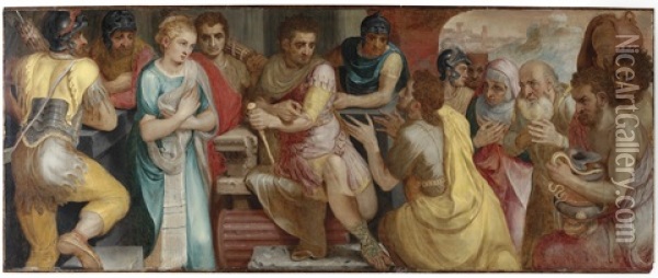 The Continence Of Scipio Oil Painting - Frans Floris the Elder