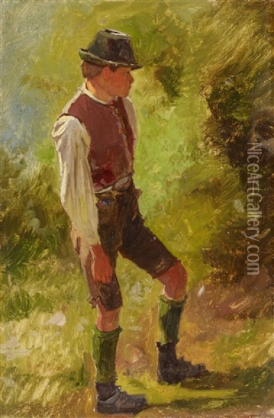 Shepherd Boy Oil Painting - Franz Von Defregger