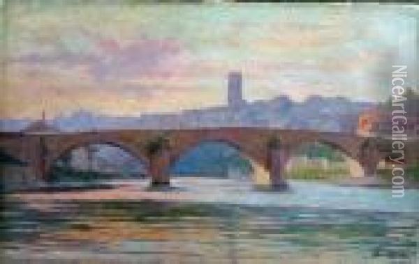 Vue D'un Pont Oil Painting - Joseph Mittey
