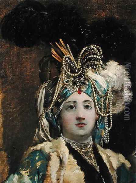 A Sultana, 1748 Oil Painting - Joseph-Marie Vien