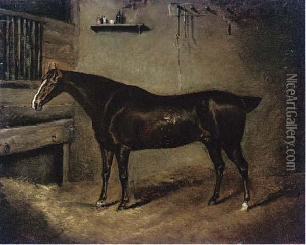 A Favourite Hunter Oil Painting - Landseer, Sir Edwin