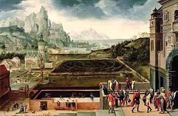The Story of David and Bathsheba Oil Painting - Herri met de Bles