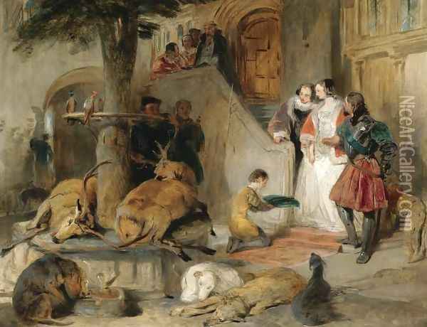 Bolton Court in Olden Time Oil Painting - Sir Edwin Henry Landseer
