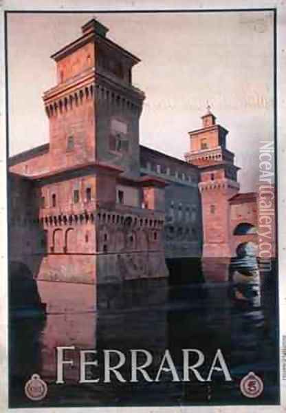 Poster advertising Ferrara Oil Painting - Mario Borgoni