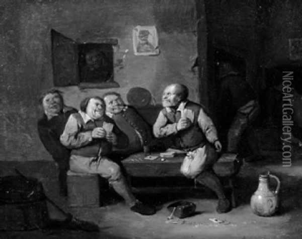 Im Wirtshaus: Kartenspieler Oil Painting - Egbert van Heemskerck the Younger