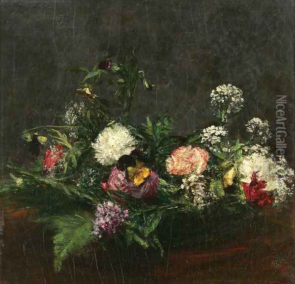 Flowers V Oil Painting - Ignace Henri Jean Fantin-Latour
