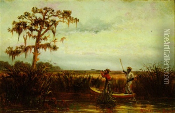 Bird Hunting In The Louisiana Marshland Oil Painting - William Henry Buck