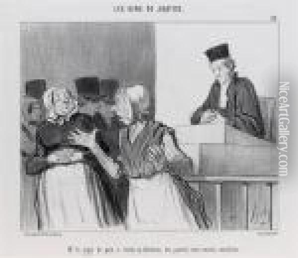 M. Le Juge De Paix A Rendu Sa Decision... Oil Painting - Honore Daumier