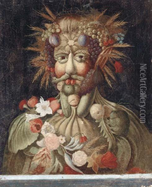 Vertumnus, Rudolf Ii Oil Painting - Giuseppe Arcimboldo