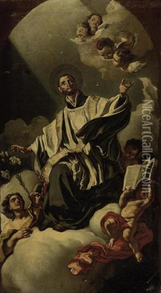 Saint Ignatius Of Loyola In Glory Oil Painting - Francesco Solimena