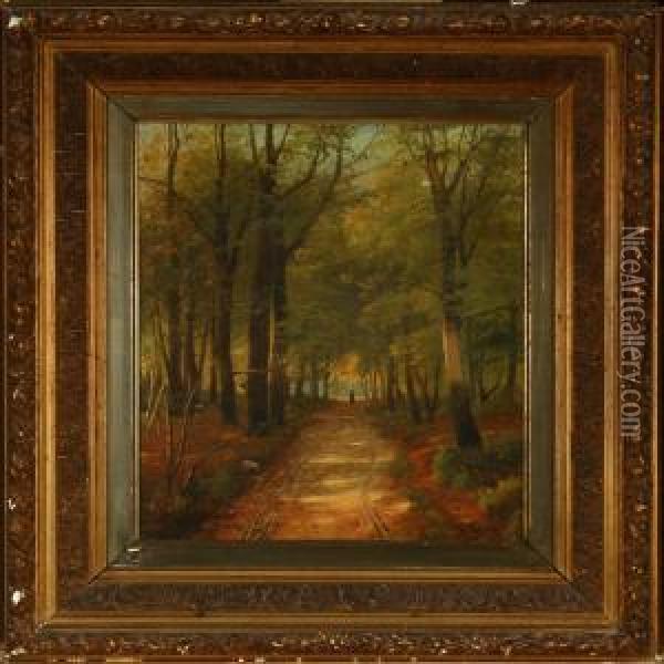 Forrest Scenery Oil Painting - Sigvard Hansen