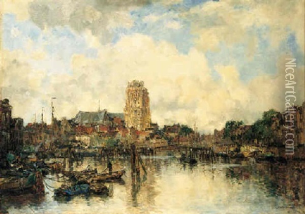 Dordrecht Oil Painting - Johan Hendrik van Mastenbroek