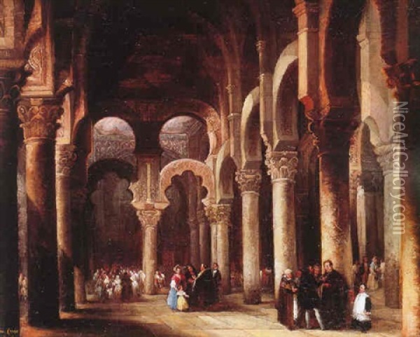 Catedral De Cordoba Oil Painting - Andres Cortes y Aguilar