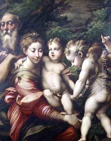 The Holy Family Rest on the Flight to Egypt 1524 Oil Painting - Girolamo Francesco Maria Mazzola (Parmigianino)