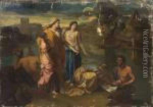 Finding The Infant Moses Oil Painting - Nicolas Poussin