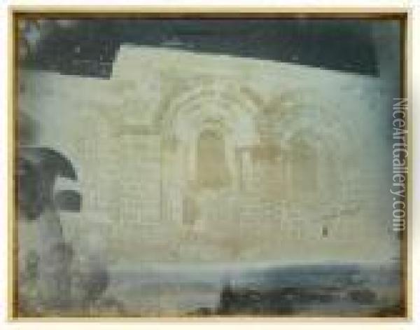 Jerusalem. Eglise Du Saint Sepulcre Porte, Sud Partie Superieure, Oil Painting - Joseph Philibert Girault De Prangey