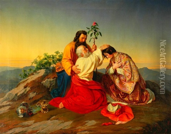 Biblical Scene Oil Painting - Adolf Joseph Weidlich