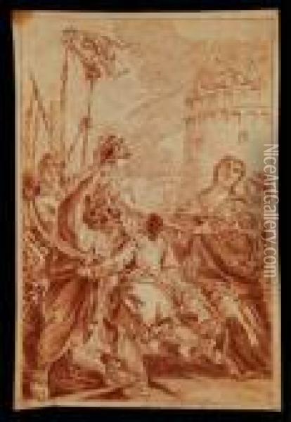 Sacrificio De Venturia. Oil Painting - Giovanni Battista Tiepolo