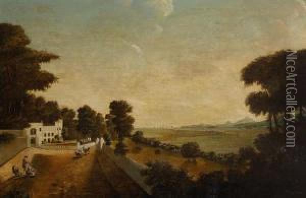 View Of Clontarf Castle Oil Painting - Thomas Snagg