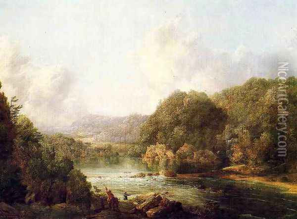 Duck Hunters on the Ohio River Oil Painting - William Louis Sonntag
