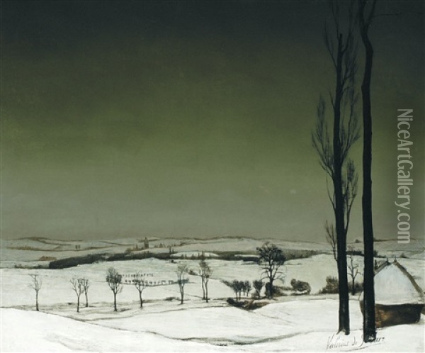 Vinterlanschap - Paysage Hivernal Oil Painting - Valerius De Saedeleer