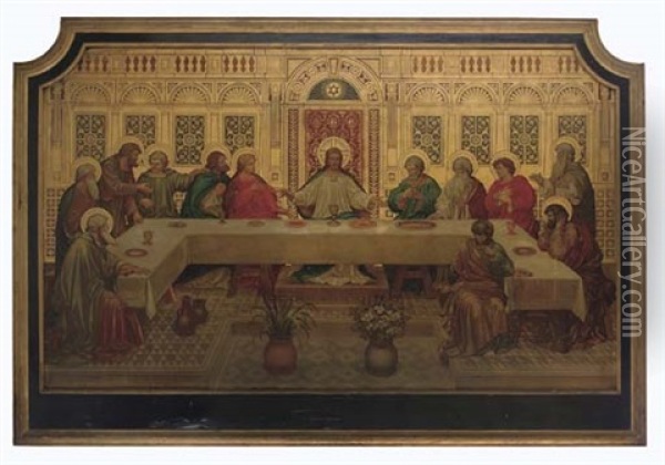 The Last Supper (in Collab. W/alfred Bell Studio) Oil Painting - Alfred Bell
