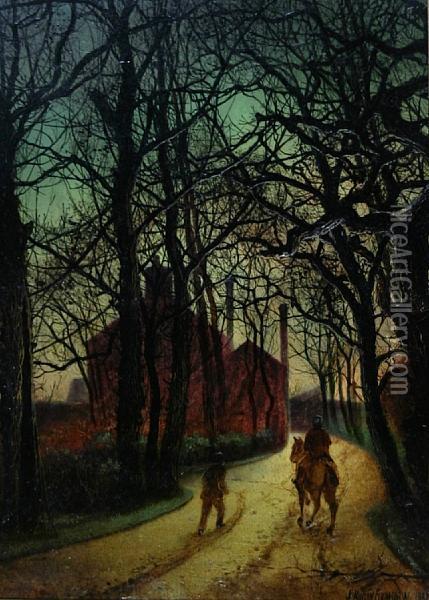 The Avenue, Twilight Oil Painting - John Atkinson Grimshaw