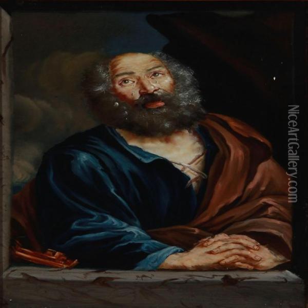 A Man In Pray Oil Painting - Girolamo Troppa