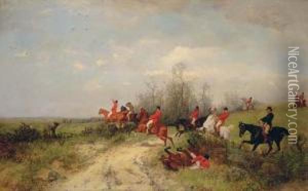 The Hunt Oil Painting - Georg Oeder