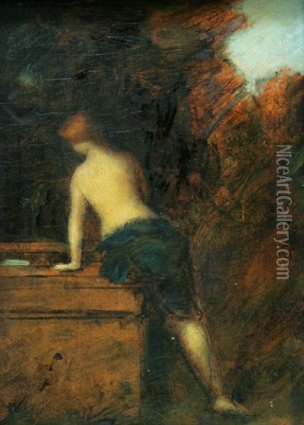 La Fontaine (study) Oil Painting - Jean Jacques Henner