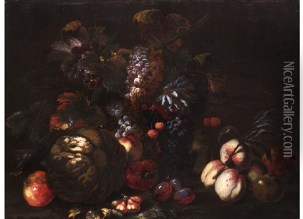 Stilleben Mit Fruchten Oil Painting - Giovanni Battista Ruoppolo