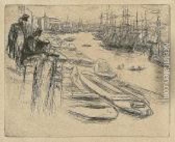 The Little Pool, From Sixteen Etchings Oil Painting - James Abbott McNeill Whistler