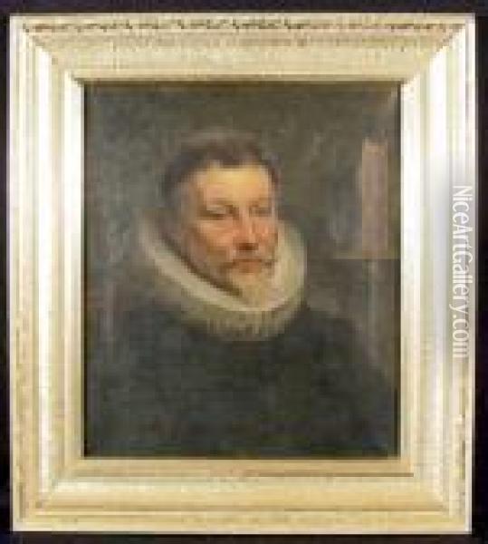 A Portrait Of A Man With A Ruffled Collar Oil Painting - Peter Paul Rubens