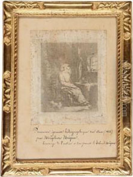 La Jeune Fille Filant Sa Quenouille, 1825-6 Oil Painting - Nicephore Niepce